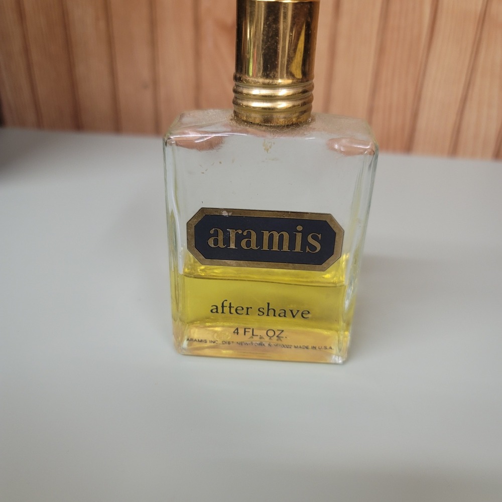 Vintage Aramis After Shave for Men 4 FL OZ Splash Glass Bottle Partially Full